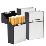 3 PCS Cigarette Case Box,Aluminum Cigarette Box Flip Cover Hold 20 Cigarettes, Pressure Prevention Moisture Proof Cigarette Storage Box for Men and Women