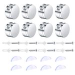 8 Pcs Mirror Clips, Mirror Glass Mounting Wall Holder Clips, Zinc Alloy Glass Mirror Wall Hanging Brackets Clips for Bathroom Walls Fixed Fitting for 3-5mm Thick Mirror