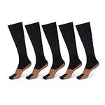 Copper-Infused Therapeutic Compression Socks - Increase Blood Circulation, Achy Feet, Control Odors, Reduce Swelling