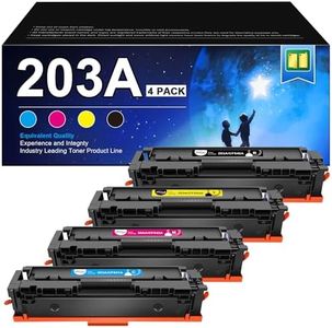 RUDGUZ 203A CF540A Toner Compatibili per HP 203A 203X CF540A CF540X Toner per Color Laserjet Pro MFP M254nw M281fdw M254dw M281fdn M281cdw M280nw M254dn (Nero Ciano Magenta Giallo, 4-Pack)