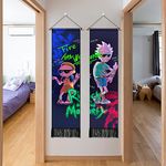 ARTCREATOR Pack of 2 Cool Trippy Tapestry Trippy Room Decor, Anime Rapper Singer Tapestry for Men Room Decor, Vertical Tapestries for Room (12.8 x 51.2 inches)