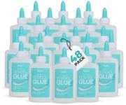 Darice Washable School Glue 4oz - 48 -Pack White Liquid Glues for Kids - Extra-Strong Great for Slime, Arts and Crafts - Back to School Supplies Glue Bottle with Adjustable Twist Closure