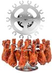 Chicken-leg-rack-for-Grill, Smoker-Oven-BBQ, XL holder for 18 Chicken Wings, Thighs, lollipop chicken or Drumstick - Premium quality Stainless Steel chicken wing rack, chicken leg rack for Smoking
