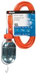 Woods 692 16/3-Gauge SJTW Trouble Light with Metal Guard and Outlet, Orange, 75-Watt, 50-Foot