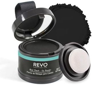REVO Hairline Powder: Root Touch Up & Hair Loss Cover Up, Instant Gray Hair Cover Up, 48-Hour Powder for Thinning Hair, Men & Women, Adds Volume, Seamless Blend, Long-Lasting Coverage (Black)