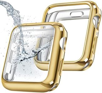 top4cus TPU Anti-Scratch Lightweight Protective 38mm Iwatch Case Bumper and All-Around Case Compatible with Apple Watch Series 3/2/1, Gold