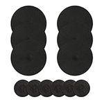 Homcomodar Round Placemats and Coasters Set of 6 Braided Woven Table Place Mats for Dining Table(Black)