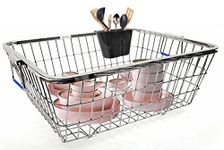 Plantex Heavy-Duty Stainless-Steel Dish Drainer Basket for Kitchen Utensils/Dish Drying Rack/Plate Stand/Bartan Basket (Size-54x42x20cm)