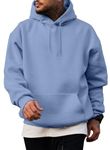 JMIERR Men's Hoodies Pullover Sweatshirt Casual Long Sleeve Sports Drawstring Sweater Hoodie Gym Athletic Hooded with Pocket Light Blue XX-Large