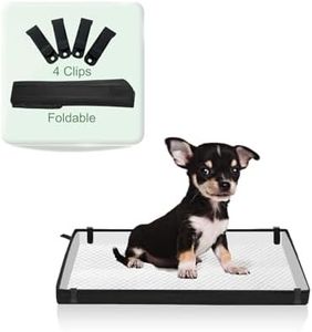 HQ4US 4LEGS Small Portable Dog Pee Pad Holder for Travel, Foldable Liner Base 23''x15'' With Fixing Clips, Waterproof Litter Box, Easy Clean Indoor Potty for Puppy Training