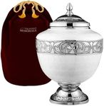 Trupoint Memorials Cremation Urns for Human Ashes - Decorative Urns, Urns for Human Ashes Female & Male, Urns for Ashes Adult Female, Funeral Urns - Chalice White, Large