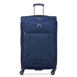 DELSEY Paris Helium DLX Softside Expandable Luggage with Spinner Wheels, Navy Blue, Checked-Medium 25 Inch, Helium DLX Softside Expandable Luggage with Spinner Wheels