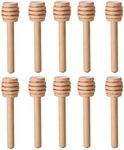 LASSUM 10 Pieces 3 Inch Wood Honey Dippers Sticks, Mini Honey Dipper Stick for Honey Jar Dispense Drizzle Honey