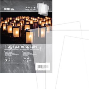 WINTEX Papier Calque Transparent A4 - Lot de 50 - Feuilles de Calque pour l'Impression Jet d'Encre - Papiers Transparents Design et Architecture