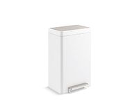 Kohler K-20940-STW 13-Gallon Step Trash Can, White Stainless