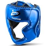 Safety Head Guard for Kids Adult Men, One Size Fits All Ages Boxing Headgear, Closed Type Boxing Helmet, Sparring MMA Muay Thai Kick Brace Head Protection (Blue)