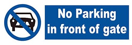 999Store office supplies sunboard no parking in front of gate sticker signage sign board Blue (30X10 Cm)