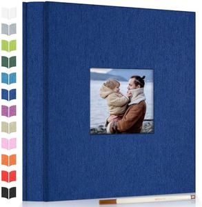 Artfeel Photo Album Self Adhesive Scrapbook Album for 3x5 4x6 5x7 8x10 Pictures, 60 Pages Linen Cover with Display Window DIY Photo Book,Ideal Gifts for Family Travel Wedding Baby