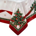 Elrene Villeroy & Boch Home Fashions Toy's Delight Christmas Fabric Tablecloth, Holiday Table Decor, 60"x144" Oblong/Rectangle, Multi