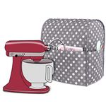 Luxja Dust Cover for 4.3 Litre and All 4.8 Litre KitchenAid Mixers, Cover with Pockets for KitchenAid Mixers and Accessories (Fit for 4.3 Litre and 4.8 Litre KitchenAid Mixer), Grey Dots