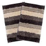 Luxe Home Jericho Doormat 2500 GSM Super Soft Microfiber, Anti-Skid Bathroom Mat & Kitchen Mats for Floor, Water-Absorbent, Quick Dry, Washable Door Mats for Home - Amaber, 40x60 cm, Pack of 2