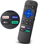 New Replacement Remote Control Universal for Roku TV, JIUHCORY Remote Control for TCL/JVC/RCA/Hisense/Element/Onn/Sharp/Philips/Hitachi/Magnavox Roku Series Smart TVs, with 2 No.7 Batteries