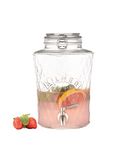 Kilner Diamond Drinks Dispenser 5 Litre Glass Beverage Server with Stainless Steel Tap, Airtight Clip-Top Lid & Silicone Seal, Ideal for Juices, Cocktails & Infused Drinks