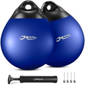 OBAKL Pair of Vinyl Boat Buoy Balls, 14.9 x 17.8 Inches Round Boat fenders Ball for Boat Mooring Buoys, Anchor Float Buoy and Mooring Fender(Blue)