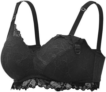 momcozy Soutien Gorge Allaitement en Dentelle, Brassiere Allaitement sans Armatures et rembourrée pour l’Allaitement, Soutien-Gorge de maternité à Encolure en V pour la Grossesse, Dentelle Douce