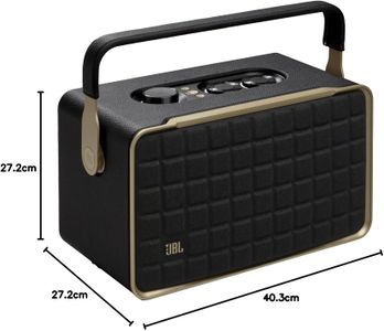 JBL Authentics 300 Portable Smart Speaker – Wi-Fi, Bluetooth, Black Retro