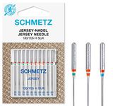 SCHMETZ Domestic Sewing Machine Needles | 10 Jersey Needles | 130/705 H SUK | Needle Size 4X 70/10, 4X 80/12 and 2X 90/14 | for on All Conventional Household Sewing Machines