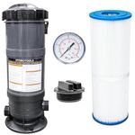 Swimline HYDROTOOLS Sure-Flo Cartridge Pool Filter Tank & Element ONLY for Above Ground Pools | 50 SQ FT | for Pools Up to 15600 Gallons | Energy Efficient | Non-Corrosive Materials