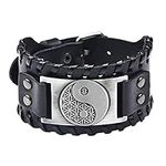 BaBakiak Yin Yang Leather Bracelet,