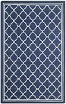 SAFAVIEH Moroccan Trellis Rug for Indoor & Outdoor - Amherst Collection, Short Pile, in Navy and Beige color, 152 X 244 cm