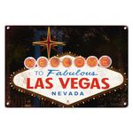 Welcome to Fabulous Las Vegas Classic Las Vegas Souvenir Vintage Wall Decorative Tin Sign 12" x 8"