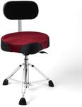 AKLOT Saddle Drum Throne, Hydraulic Drum Throne, Disassemble Heavy Duty Drum Seat, Height Adjustable Suede Drum Chair, Motorcycle Style Drum Stool for Adults Drummers Red Blue Grey