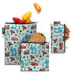 Simple Modern Disney Pixar Reusable Snack Bags for Kids, Boys | Food Safe, BPA Free, Phthalate Free, Polyester Zip Pouches | Washable & Refillable Sandwich Bag | Ellie Collection | 3 pack | Pixar Pals