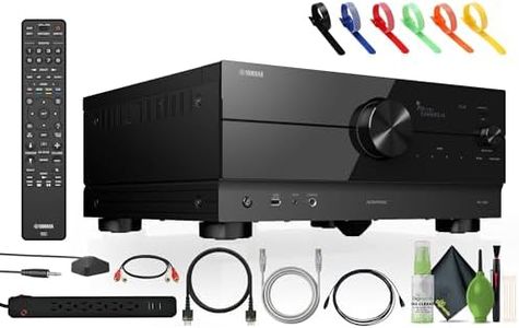 Yamaha RX-A4A AVENTAGE 7.2-Channel Surround Sound Network AV Receiver MusicCast Built-in Wi-Fi and Bluetooth Streaming Home Theater System Bundle with Accessories