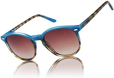 DUCO Lunettes de Soleil Femme Polarisées Mode Rétro Vintage la Protection UV 400 pour Conduire Voyager DC1230 (Bleu clair)