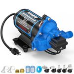 Kohree 110V AC Water Pressure Pump, 4 GPM 50 PSI, On Demand Self-Priming RV Fresh Water Pump, 3-Chamber Diaphragm Pump with Pressure Switch and Strainer for RV, Marine, Garden, Kitchen, Bathroom