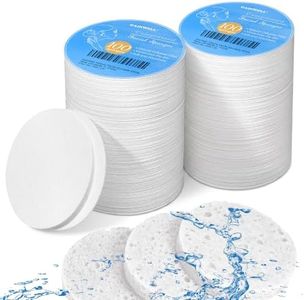 200 PCS Compressed Facial Sponges,White Cellulose 100% Natural Cosmetic Spa Sponges for Facial Cleansing, Exfoliating Mask, Makeup Removal