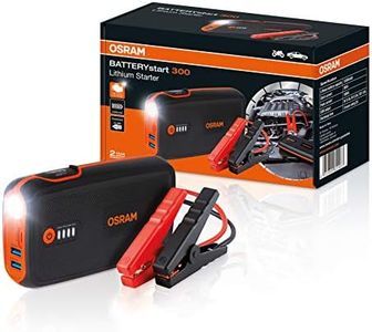 OSRAM BATTERYstart 300, KFZ Starthilfe, Lithium Batteriestarter 1500A 12V für Motorrad & PKW mit Powerbank Funktion für bis zu 6L Benzin & 3L Dieselmotoren