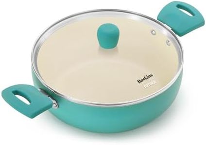Hawkins 3 Litre Cook n Serve Casserole, Aqua Casserole with Glass Lid, Aqua Blue (IUC30G)