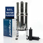 euroguard® Gravity Water Filter System in Stainless Steel | NSF certified 2x Activated Carbon Filter Cartrdiges | SS Stand | SS Tap