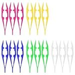 Tabanzhe Plastic Tweezers 15 Pieces 11cm Disposable First Aid Tweezers Craft Tweezers for Beading, Kids DIY Crafts, Labs, Schools, Elementary Science (5 Colours)