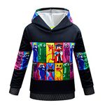 laughZuaia Children's Cartoon Hoodies Rainbow Friends Games Pullover Sweatshirts Hooded Tops for Boys Girls Kids (6-7 Years, Black1)