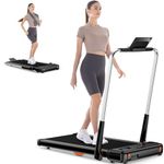 HomeFitnessCode Folding Treadmill,2.5HP Walking Pad with Double Shock Absorbent,Widened Running Belt,1-10km/h Speed Range and LED Display,Electric Treadmills for Home Office (Dark Black)