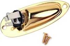 Alnicov Boat Input Output Jack Plate Socket with Screws for Fender Strat Guitar Gold