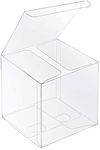 XP-ART 30 PCS Clear Favor Boxes,4 x 4 x 4 inch Plastic Clear Gift Boxes for Wedding,Birthday,Easter Mother's Father's Day Party