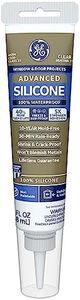 GE Advanced Silicone Caulk for Window & Door - 100% Waterproof Silicone Sealant, 5X Stronger Adhesion, Freeze & Sun Proof - 2.8 fl oz Tube, Clear, 1 Pack